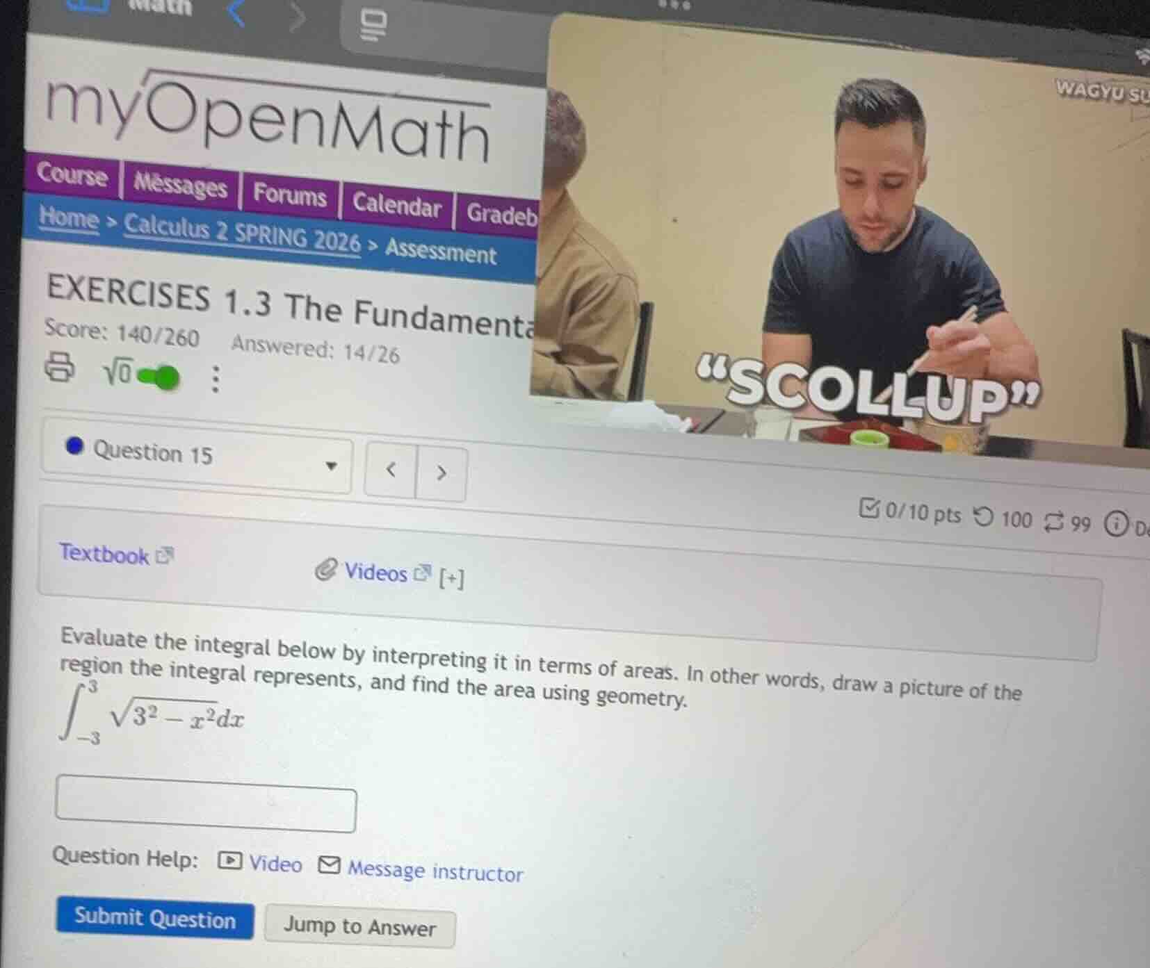 exercises 1.3 the fundamenta score: 140/260 answered: 14/26 question 15…