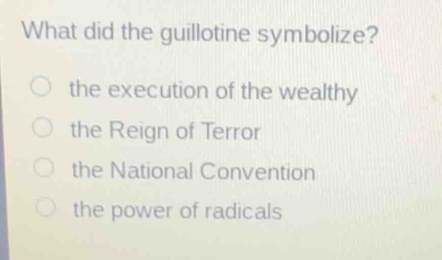 what did the guillotine symbolize? the execution of the wealthy the rei…