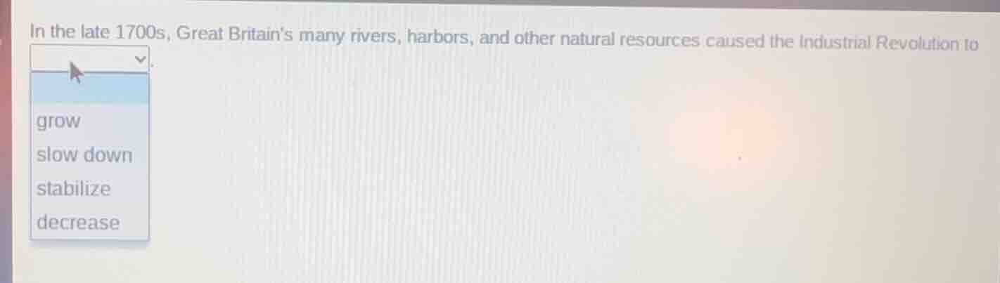 in the late 1700s, great britains many rivers, harbors, and other natur…