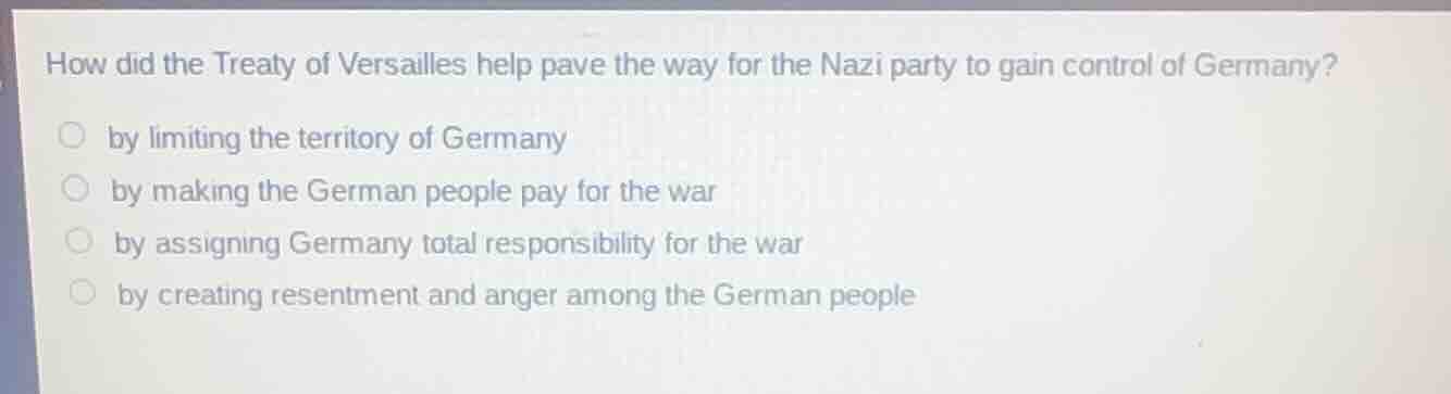 how did the treaty of versailles help pave the way for the nazi party t…