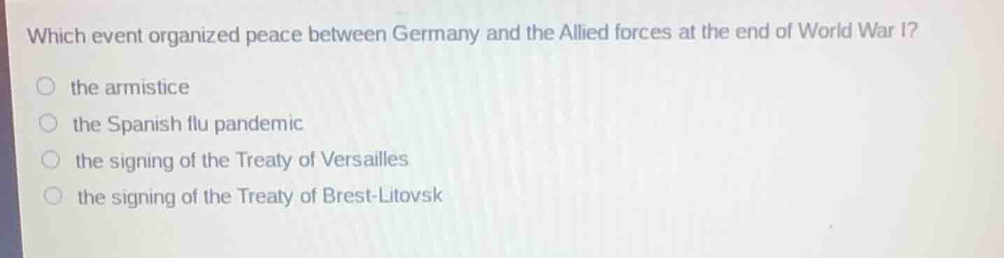 which event organized peace between germany and the allied forces at th…