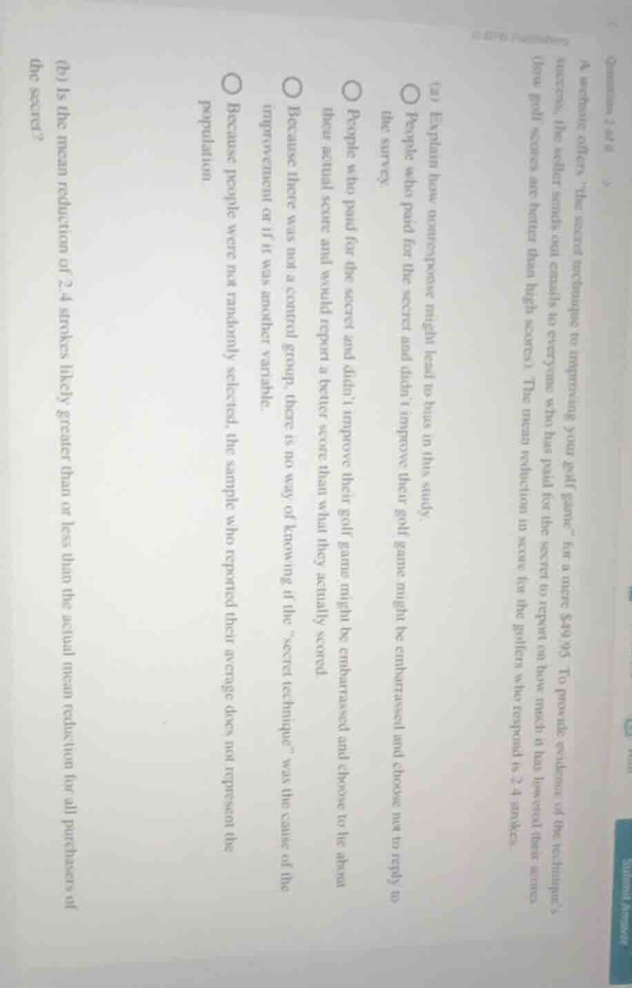 question 3 of 9 a website offers the secret technique to improving your…