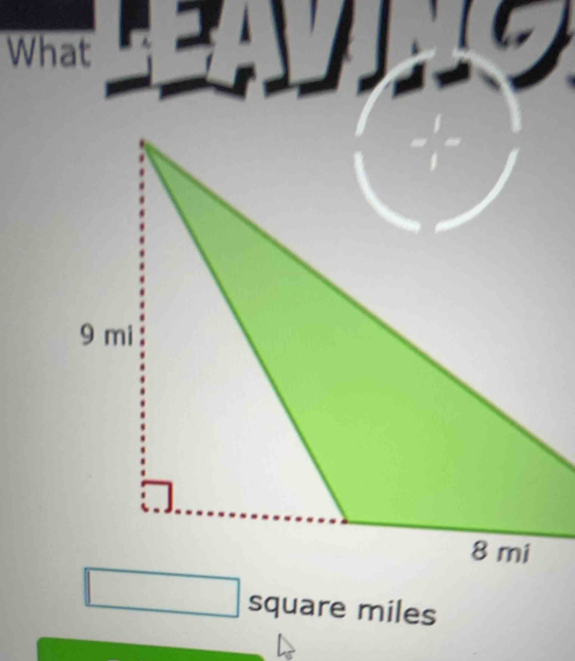 9 mi, 8 mi, square miles