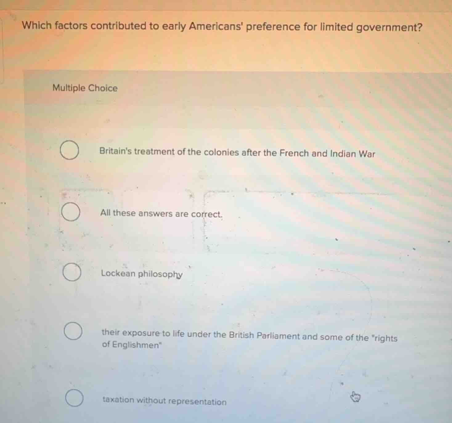 which factors contributed to early americans preference for limited gov…