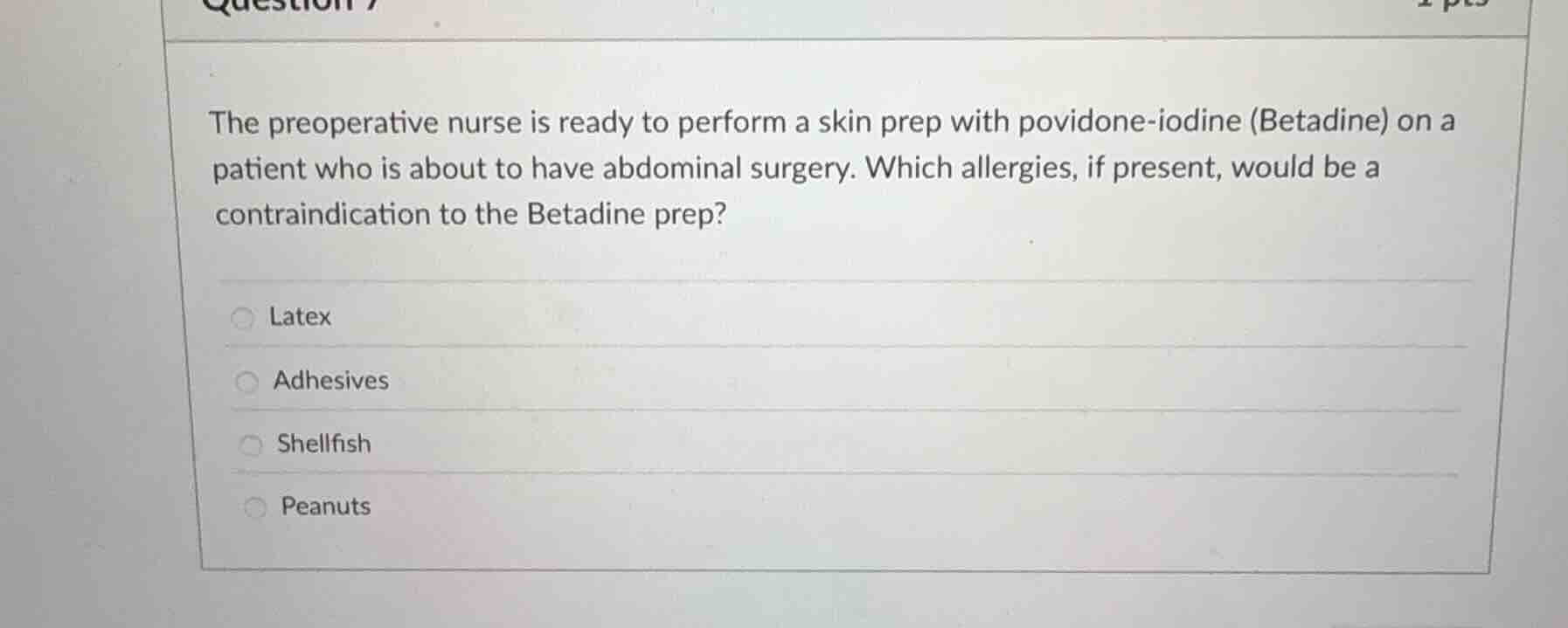 the preoperative nurse is ready to perform a skin prep with povidone - …