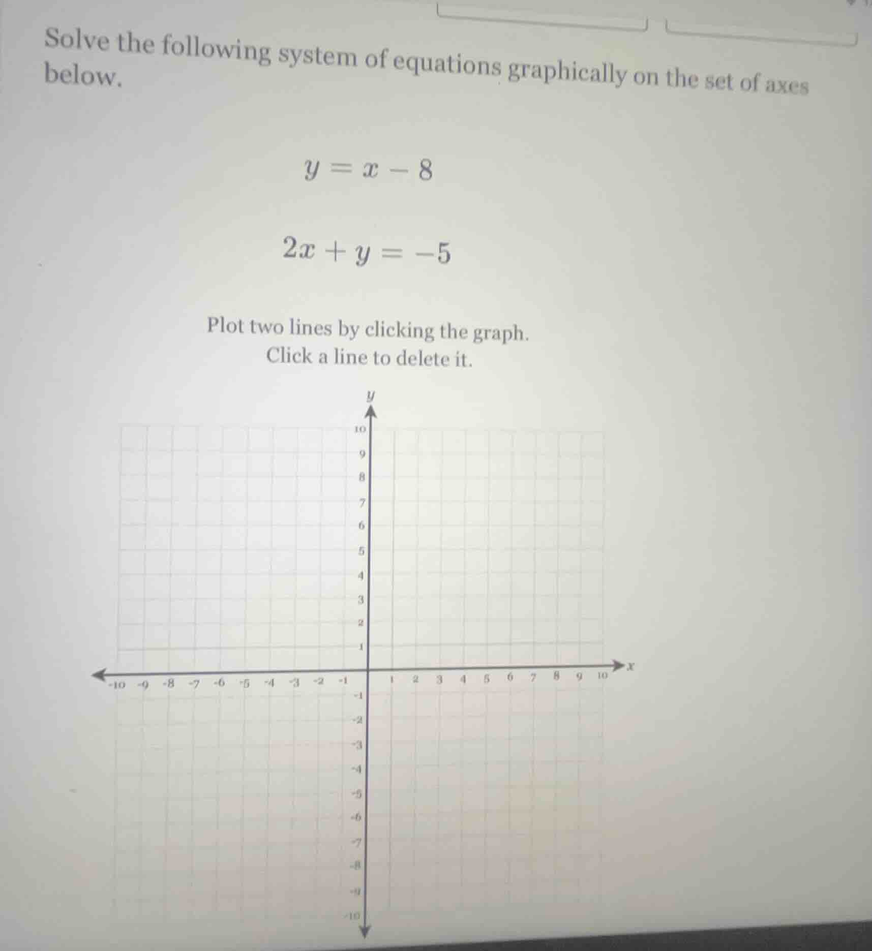 solve the following system of equations graphically on the set of axes …