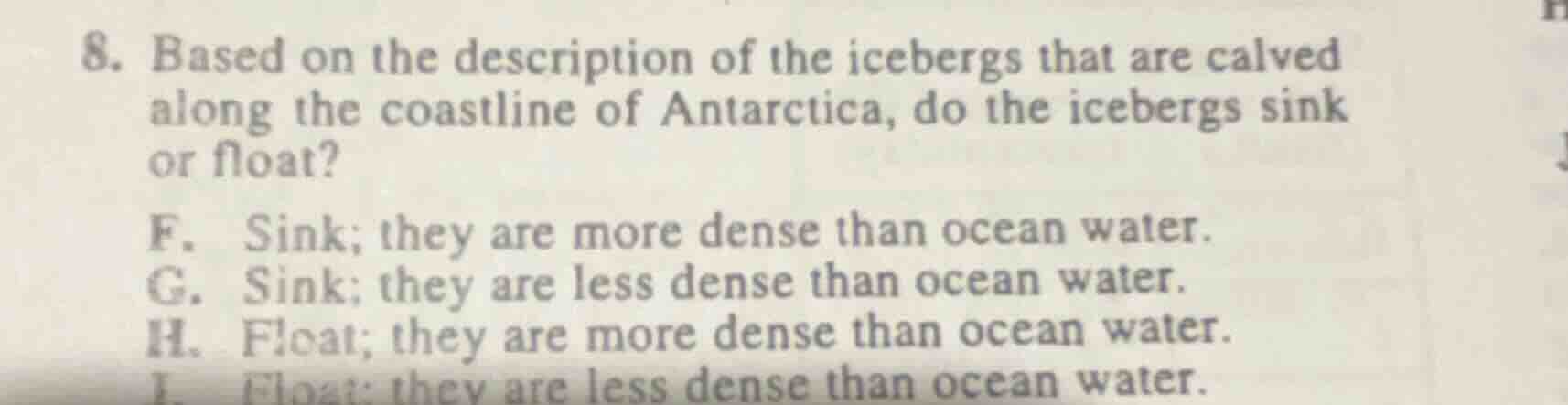 8. based on the description of the icebergs that are calved along the c…