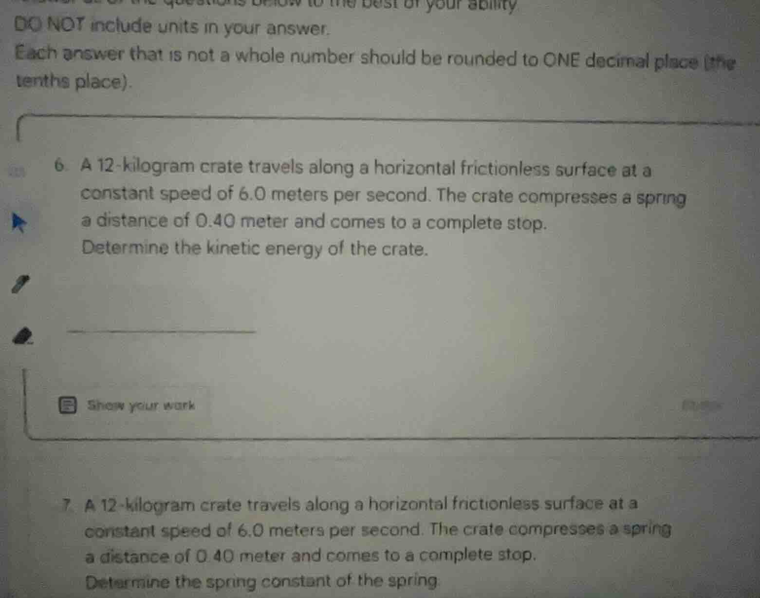 do not include units in your answer. each answer that is not a whole nu…