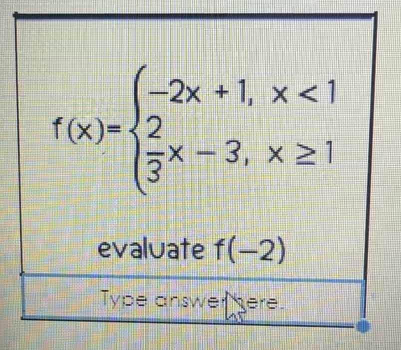 f(x)=\\begin{cases}-2x + 1, & x < 1 \\\\ \\frac{2}{3}x - 3, & x \\geq 1…