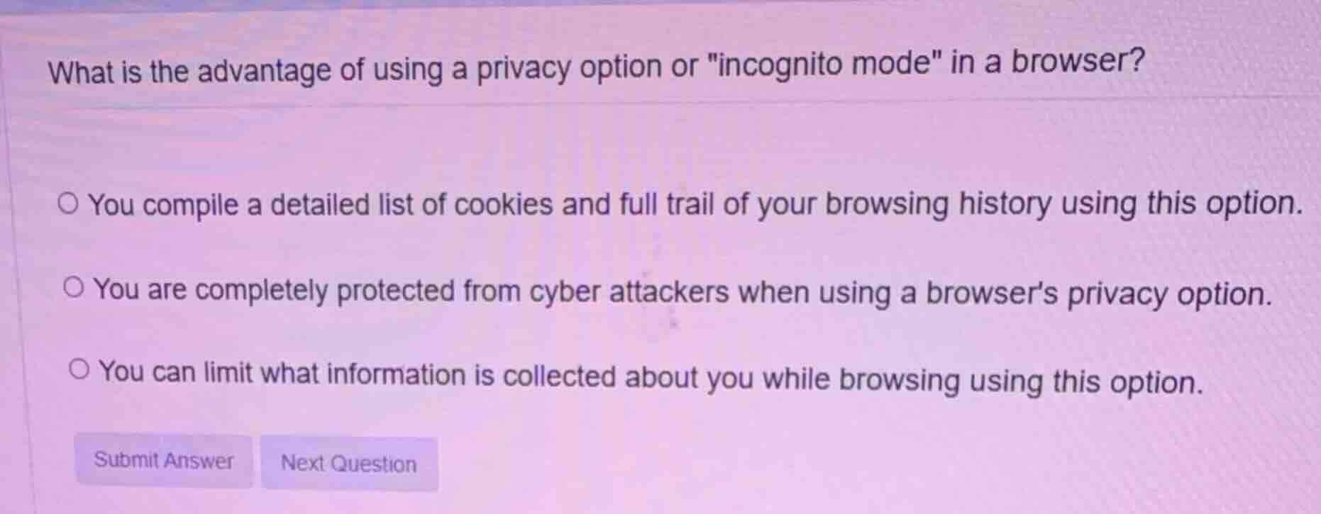 what is the advantage of using a privacy option or \incognito mode\ in …