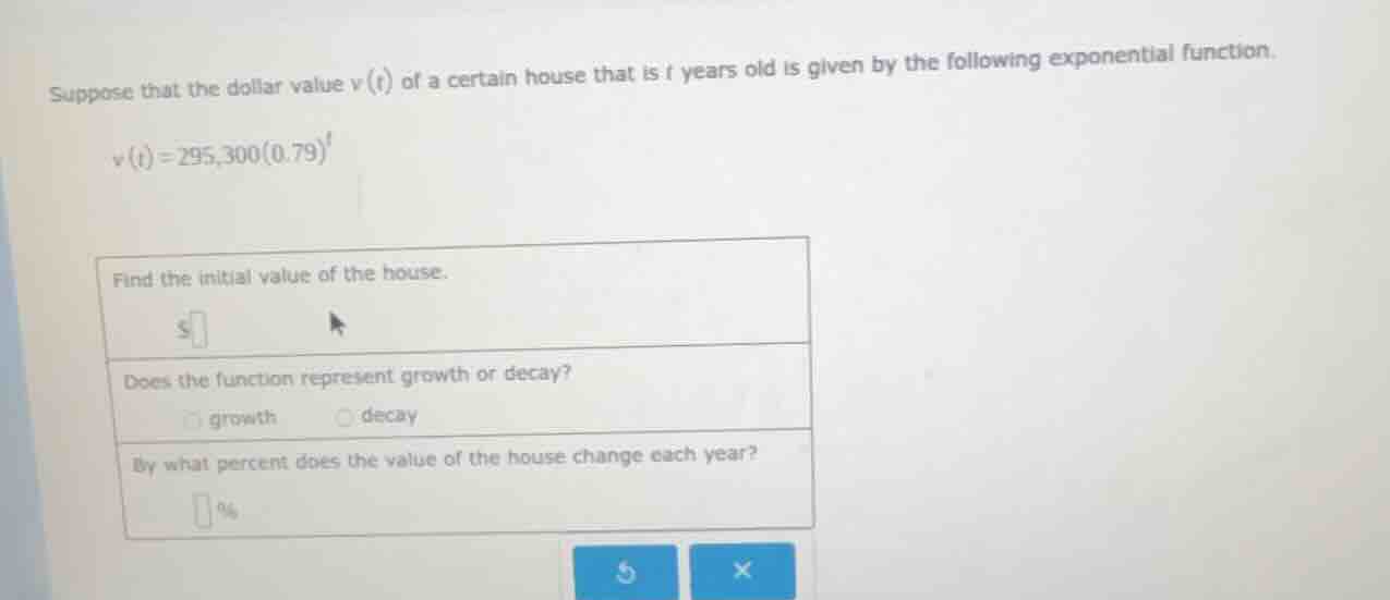 suppose that the dollar value ( v(t) ) of a certain house that is ( t )…