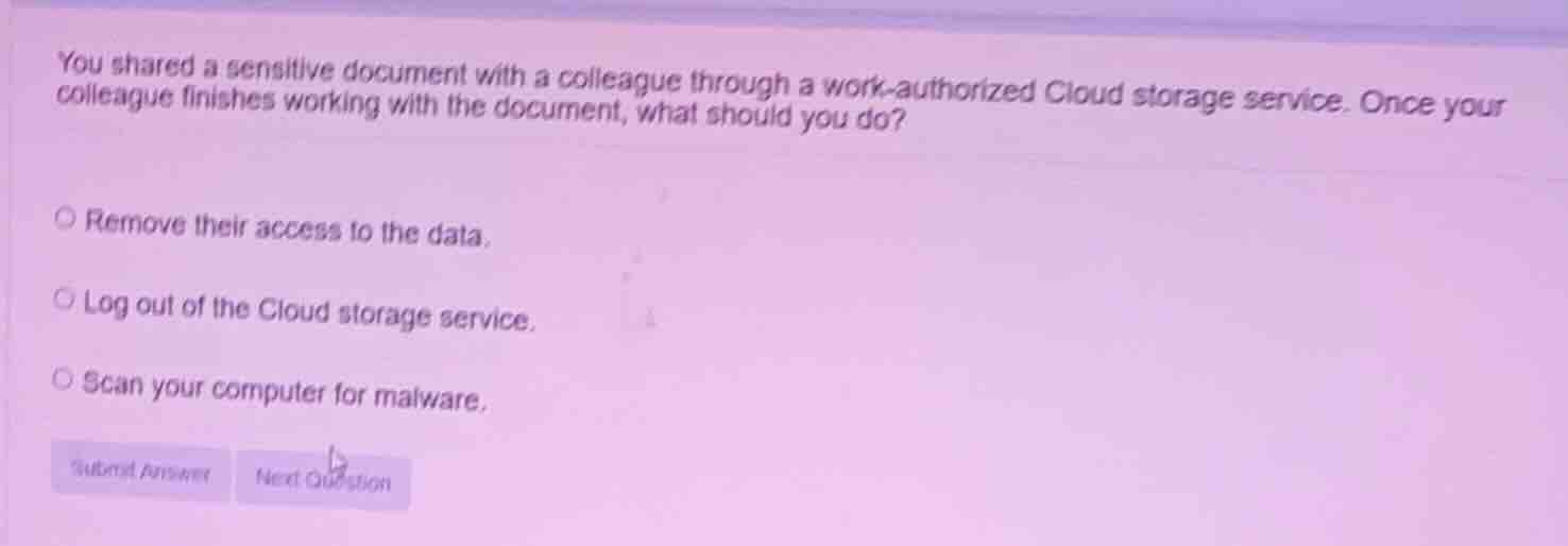 you shared a sensitive document with a colleague through a work - autho…