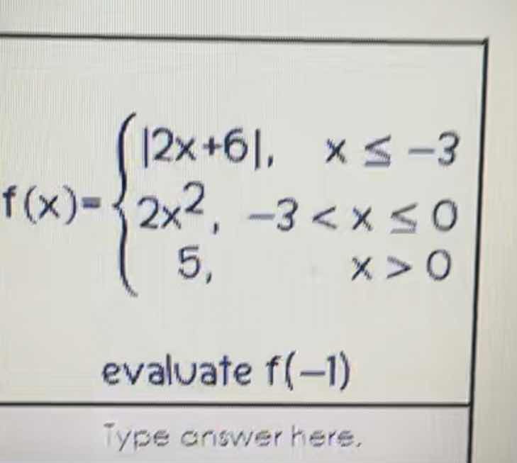 f(x)=\\begin{cases}|2x + 6|, & x \\leq -3 \\\\ 2x^2, & -3 < x \\leq 0 \…