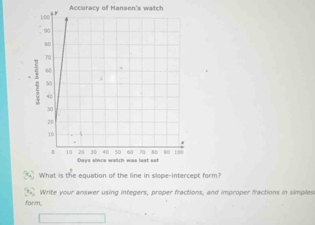 accuracy of hansens watch what is the equation of the line in slope - i…