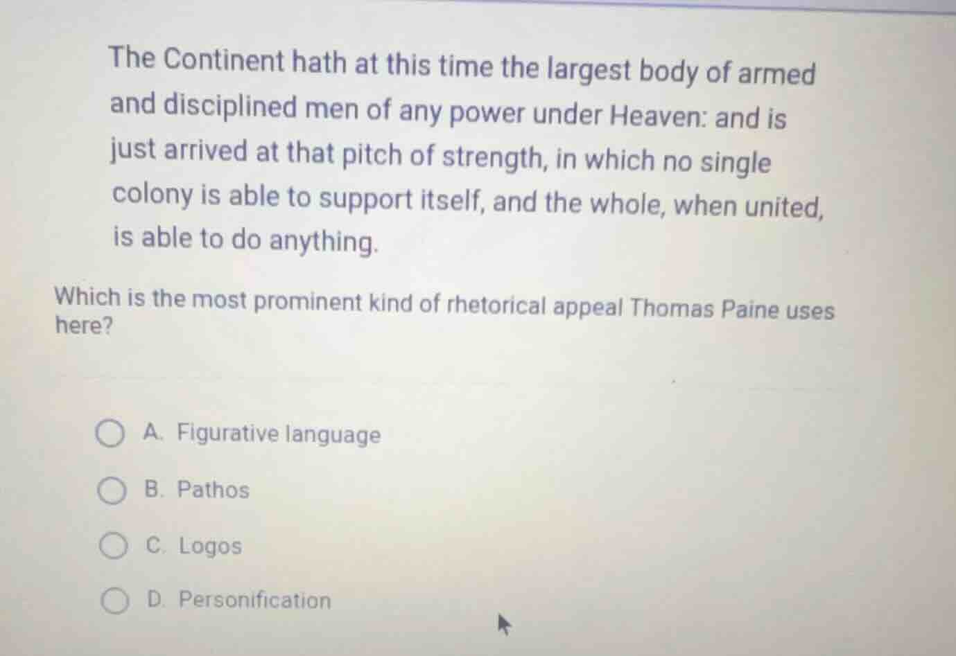 the continent hath at this time the largest body of armed and disciplin…
