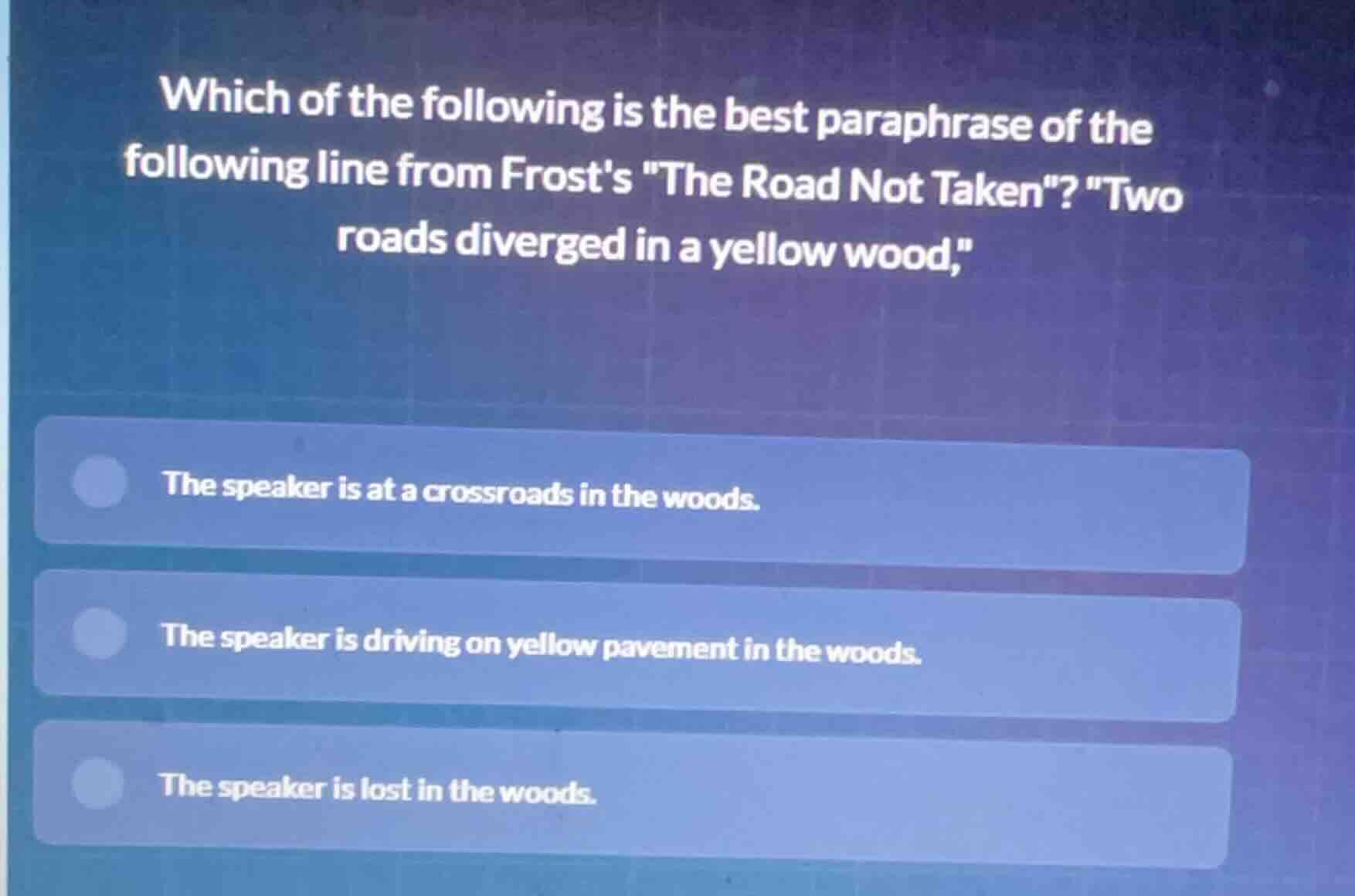 which of the following is the best paraphrase of the following line fro…