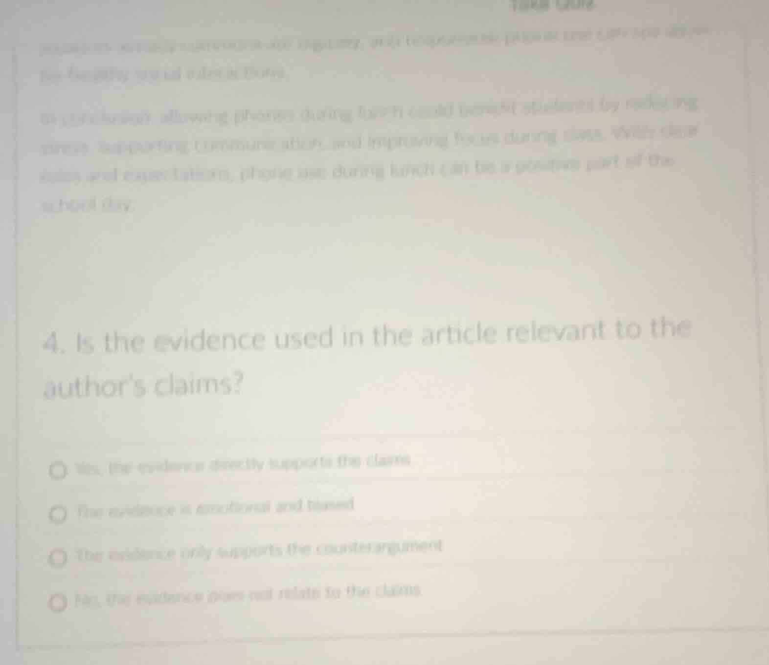 4. is the evidence used in the article relevant to the authors claims? …