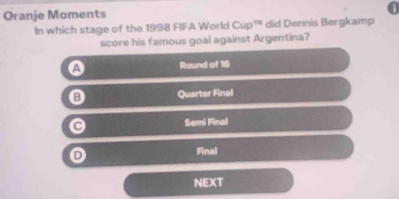 oranje moments in which stage of the 1998 fifa world cup™ did dennis be…