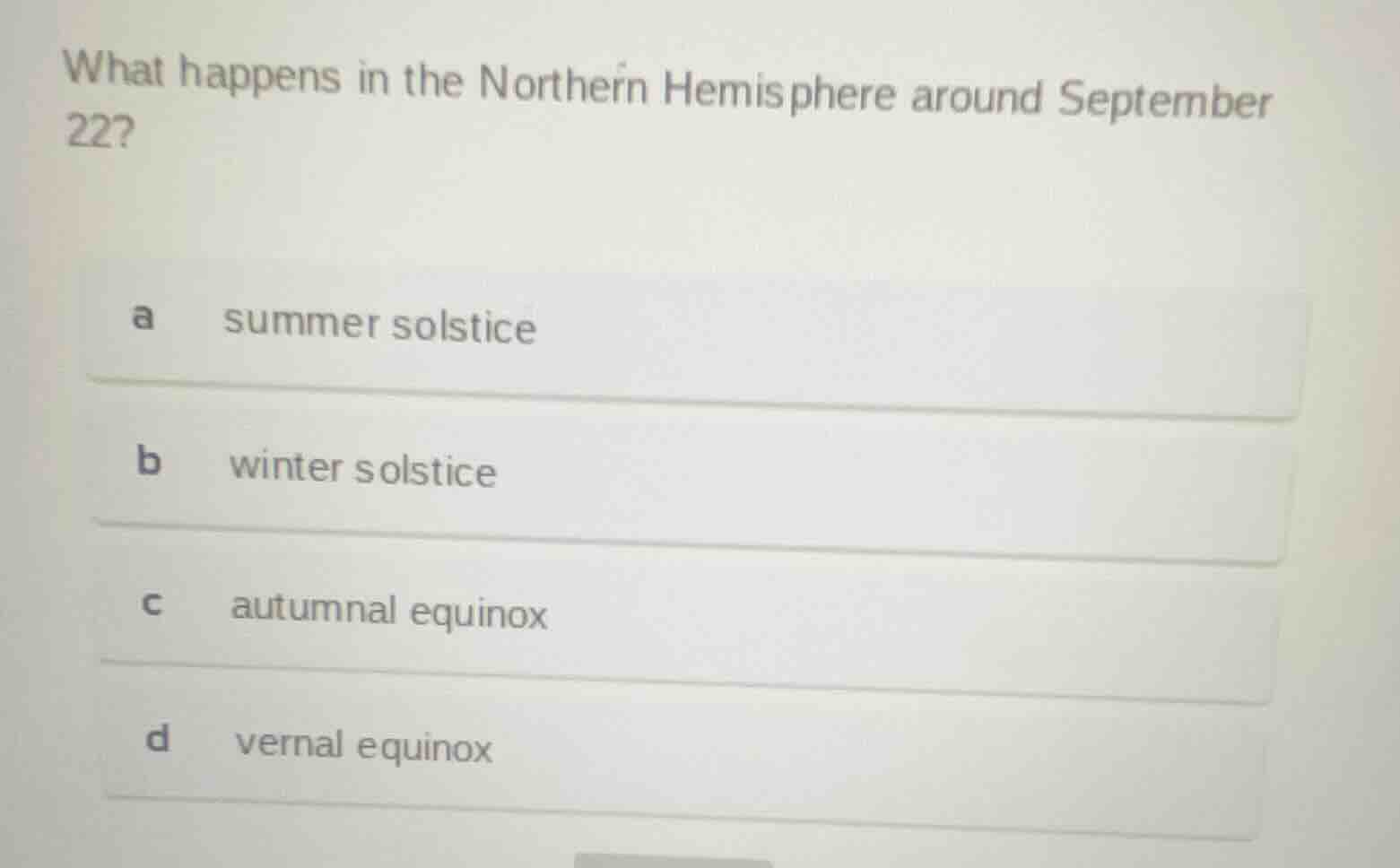 what happens in the northern hemisphere around september 22? a summer s…