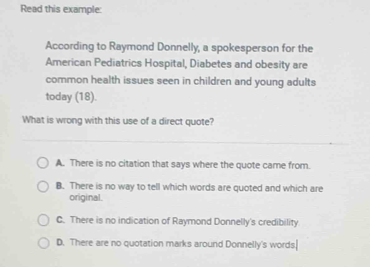 read this example: according to raymond donnelly, a spokesperson for th…
