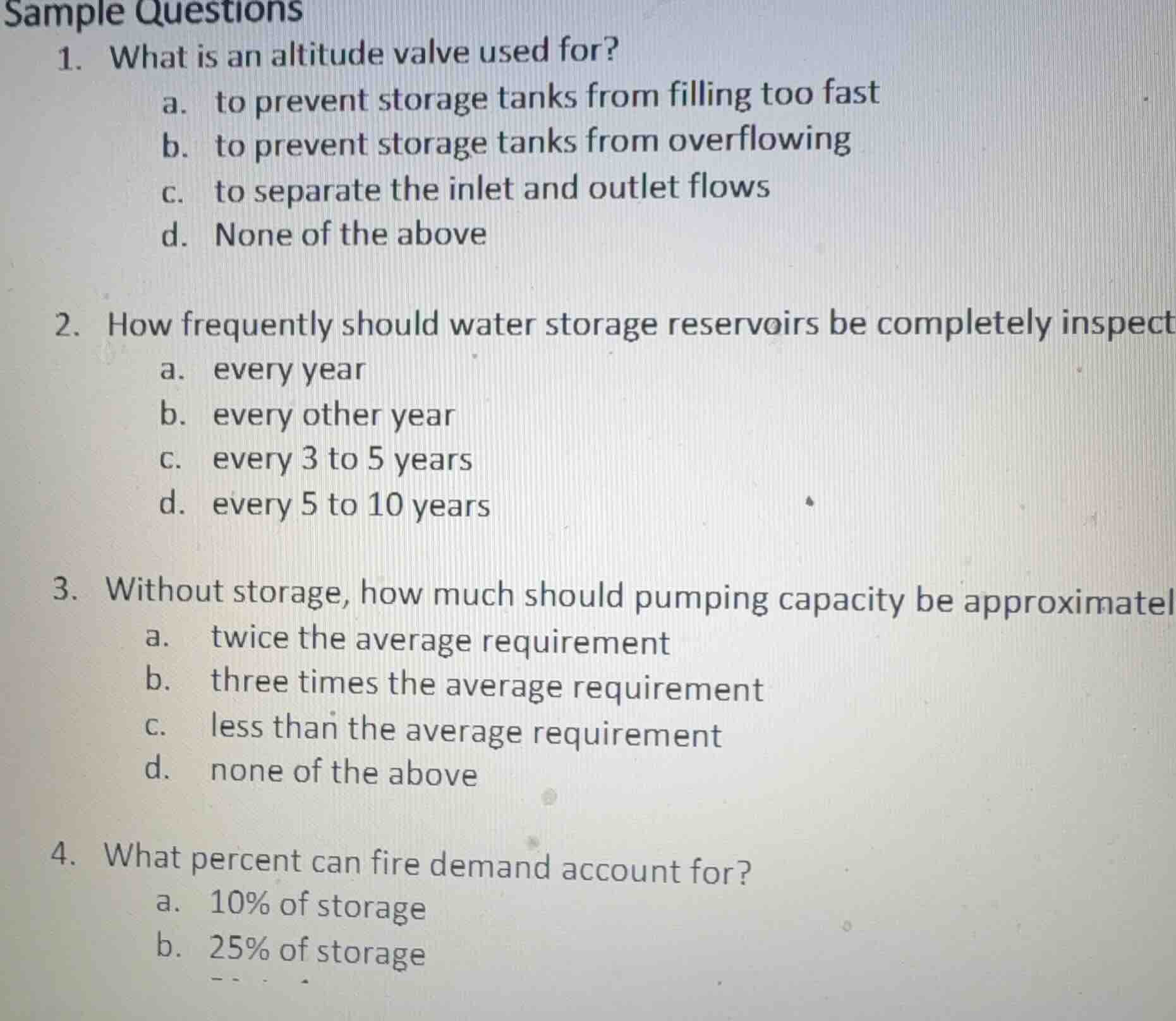 sample questions 1. what is an altitude valve used for? a. to prevent s…
