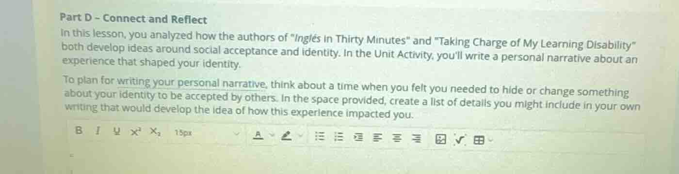 part d - connect and reflect in this lesson, you analyzed how the autho…