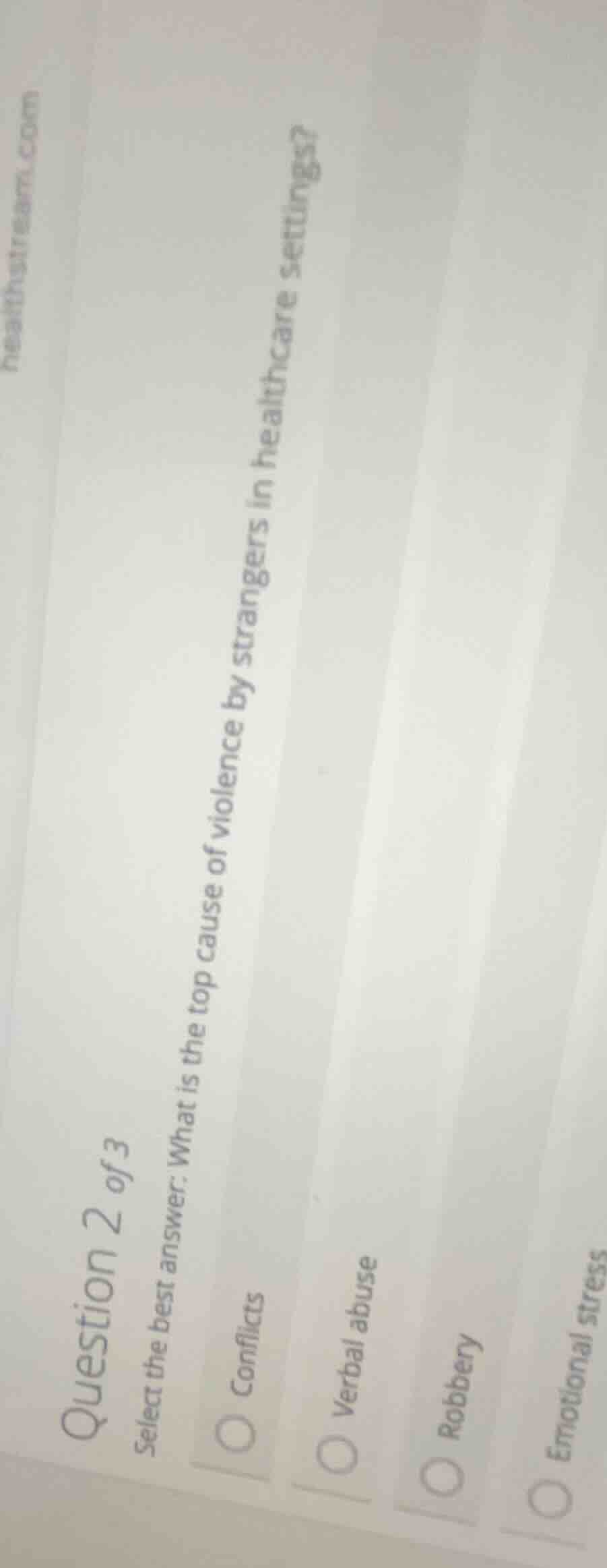 question 2 of 3 select the best answer: what is the top cause of violen…