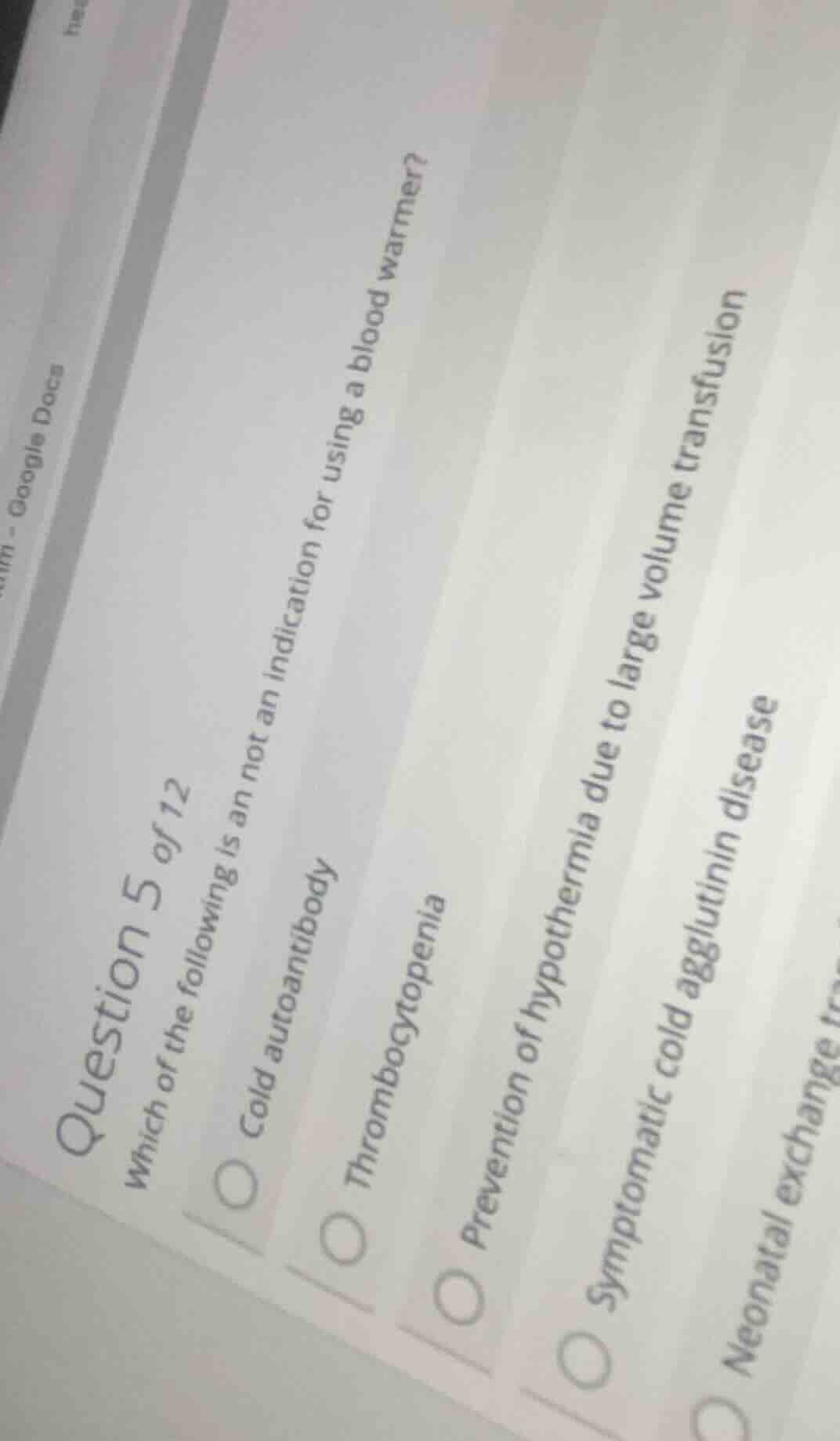 question 5 of 12 which of the following is an not an indication for usi…