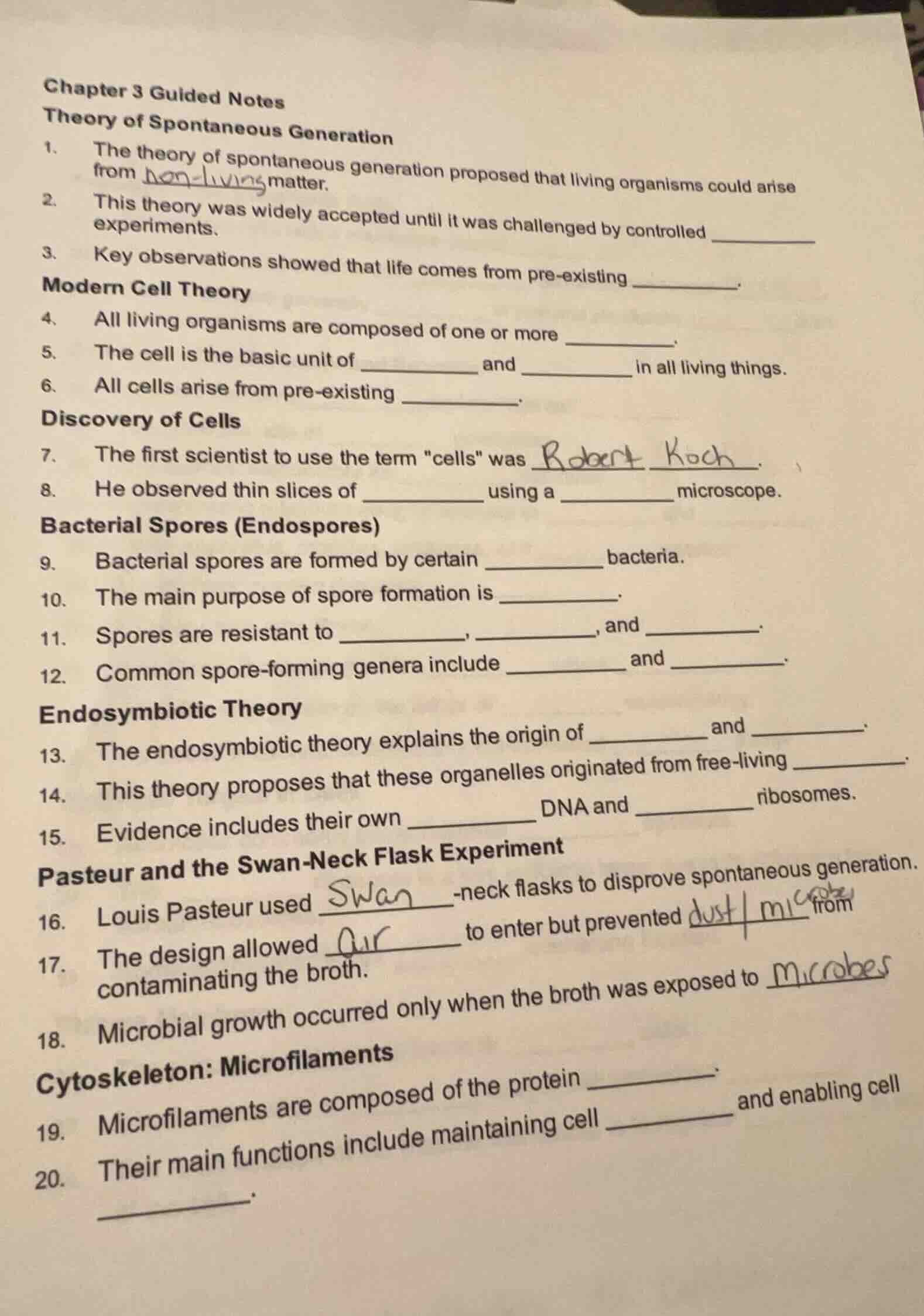 chapter 3 guided notes theory of spontaneous generation 1. the theory o…