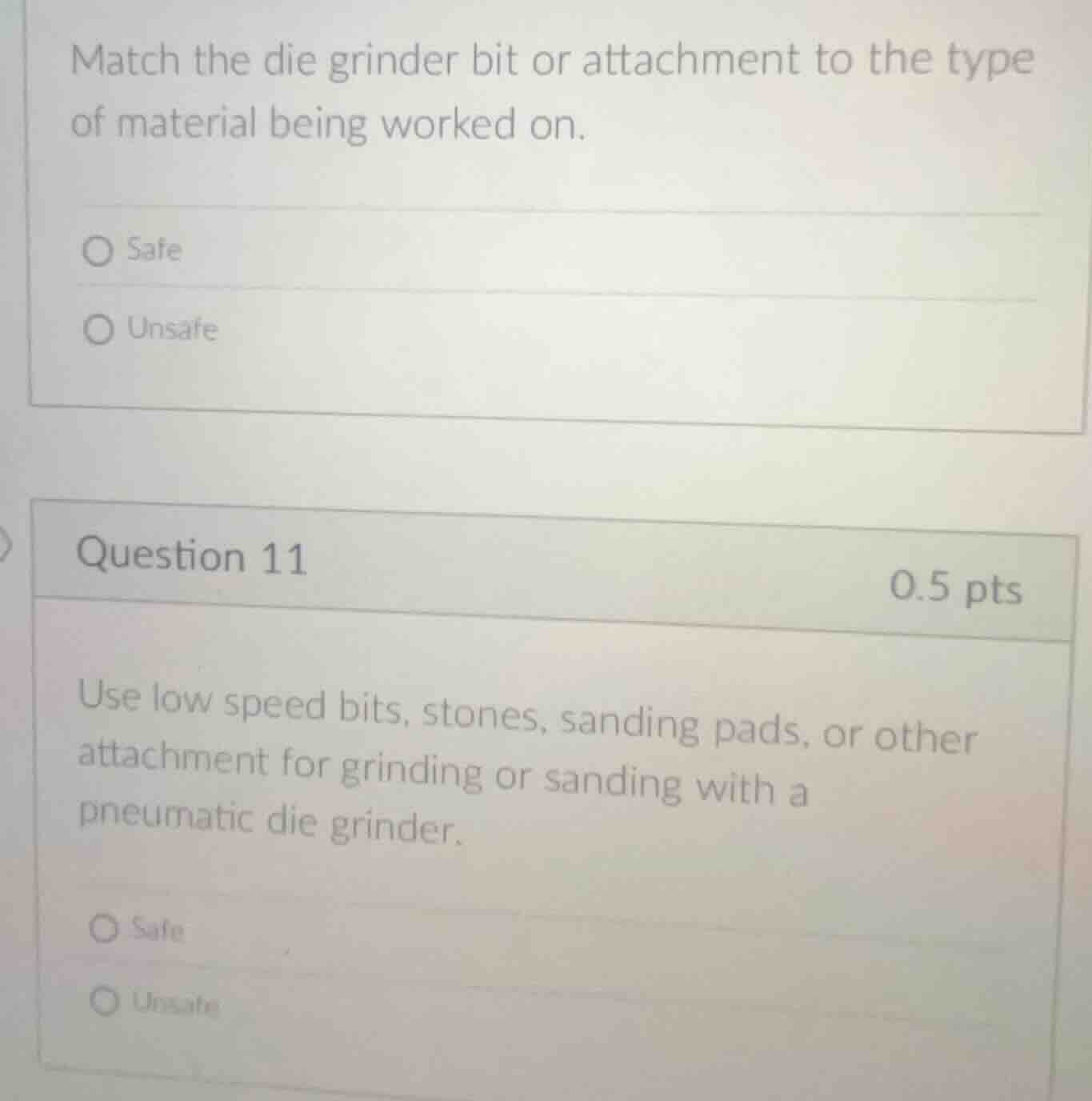 match the die grinder bit or attachment to the type of material being w…