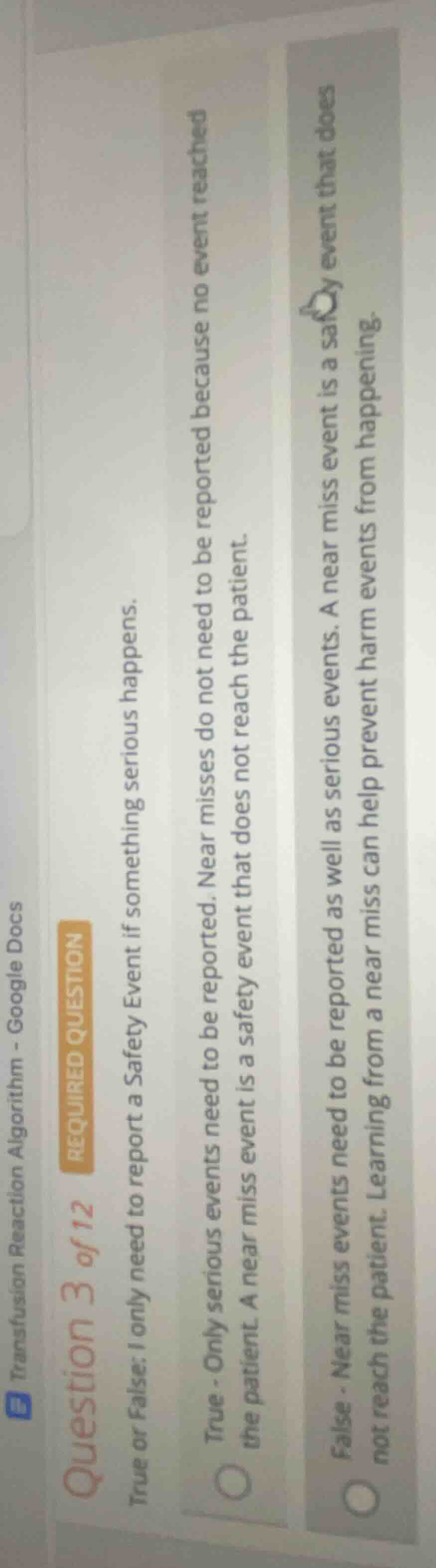 question 3 of 12 required question true or false: i only need to report…