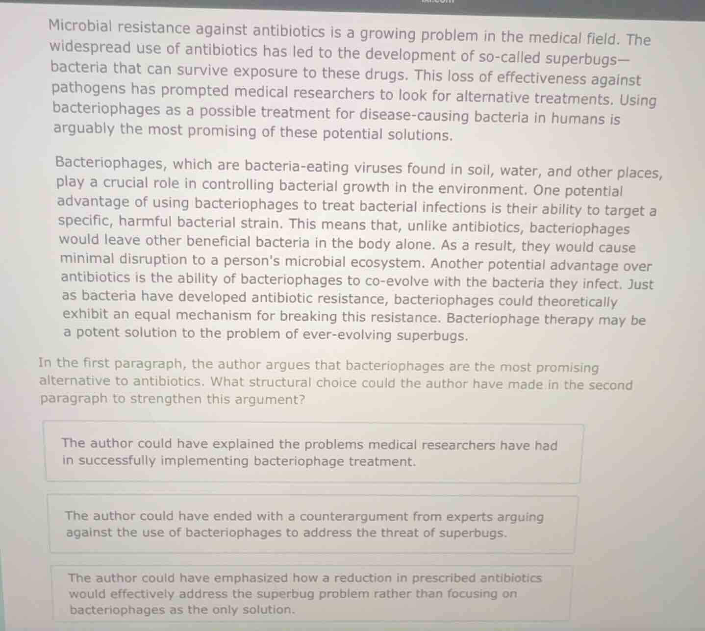 microbial resistance against antibiotics is a growing problem in the me…