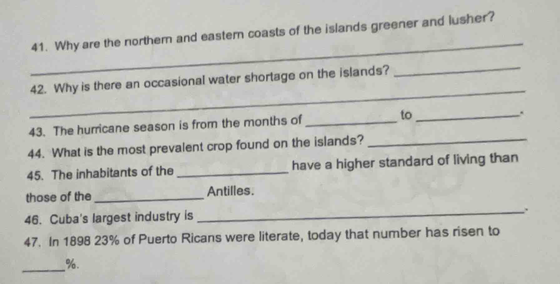41. why are the northern and eastern coasts of the islands greener and …