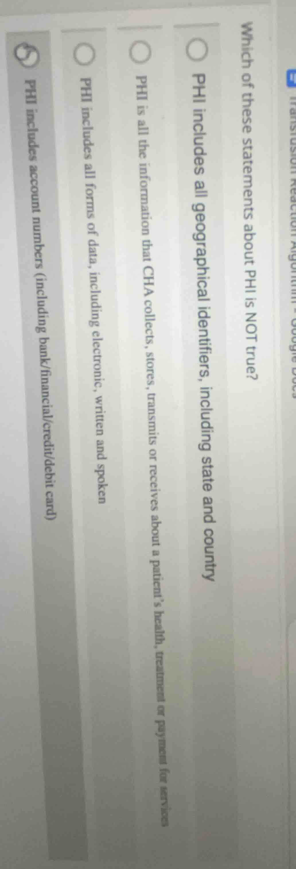 which of these statements about phi is not true? phi includes all geogr…