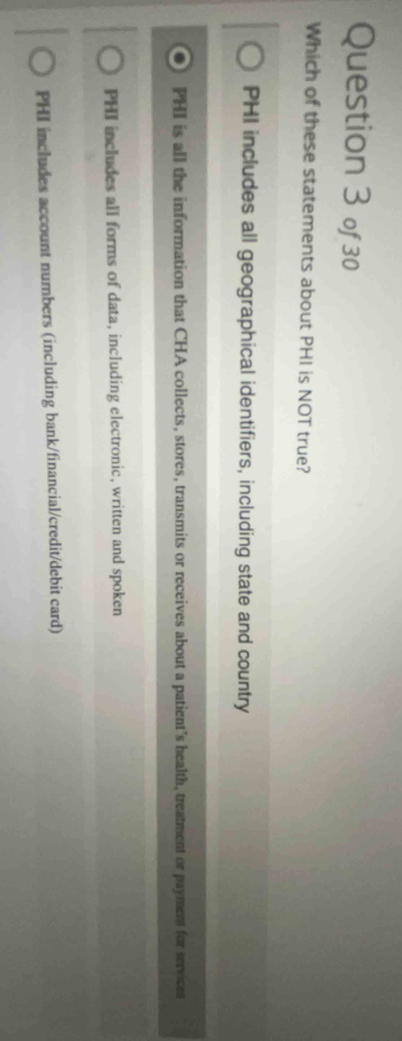 question 3 of 30 which of these statements about phi is not true? ○ phi…