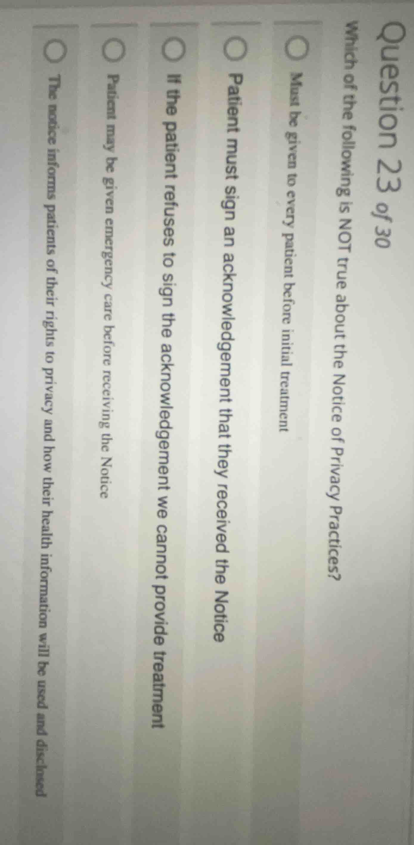 question 23 of 30 which of the following is not true about the notice o…