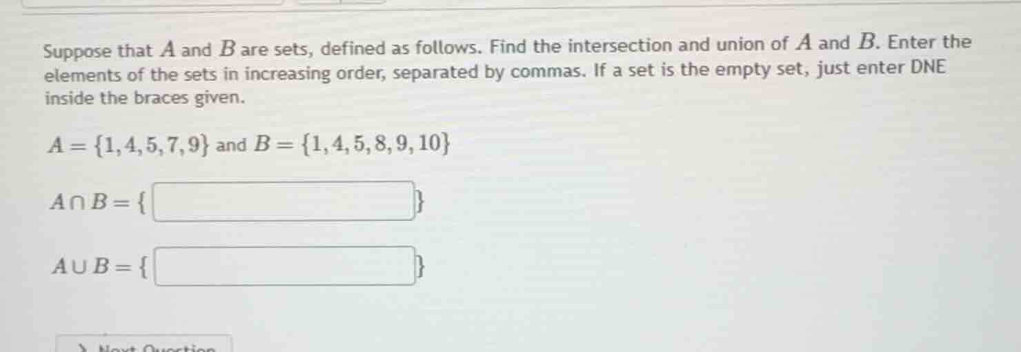 suppose that a and b are sets, defined as follows. find the intersectio…