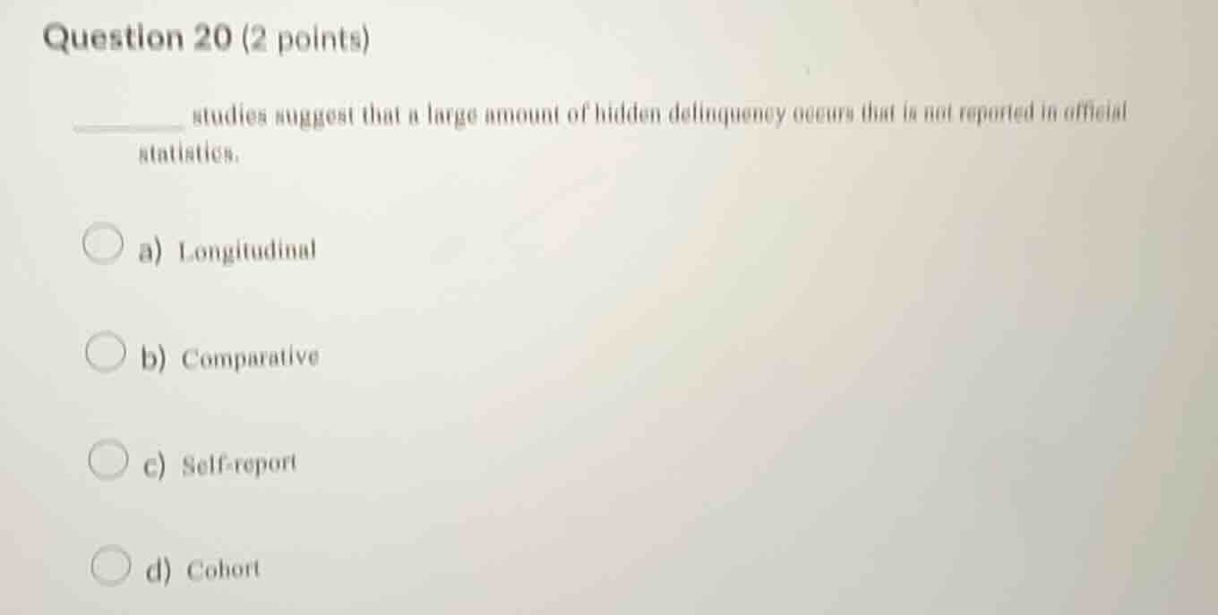 question 20 (2 points) ______ studies suggest that a large amount of hi…