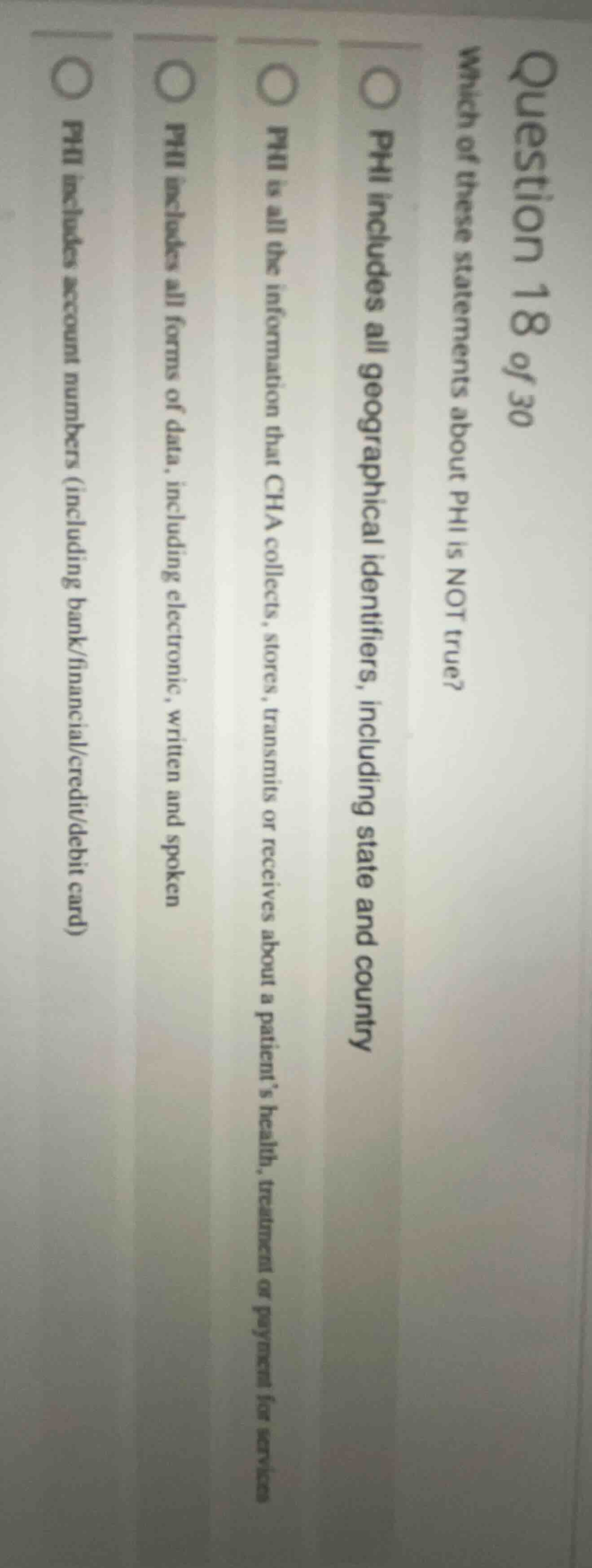 question 18 of 30 which of these statements about phi is not true? ○ ph…