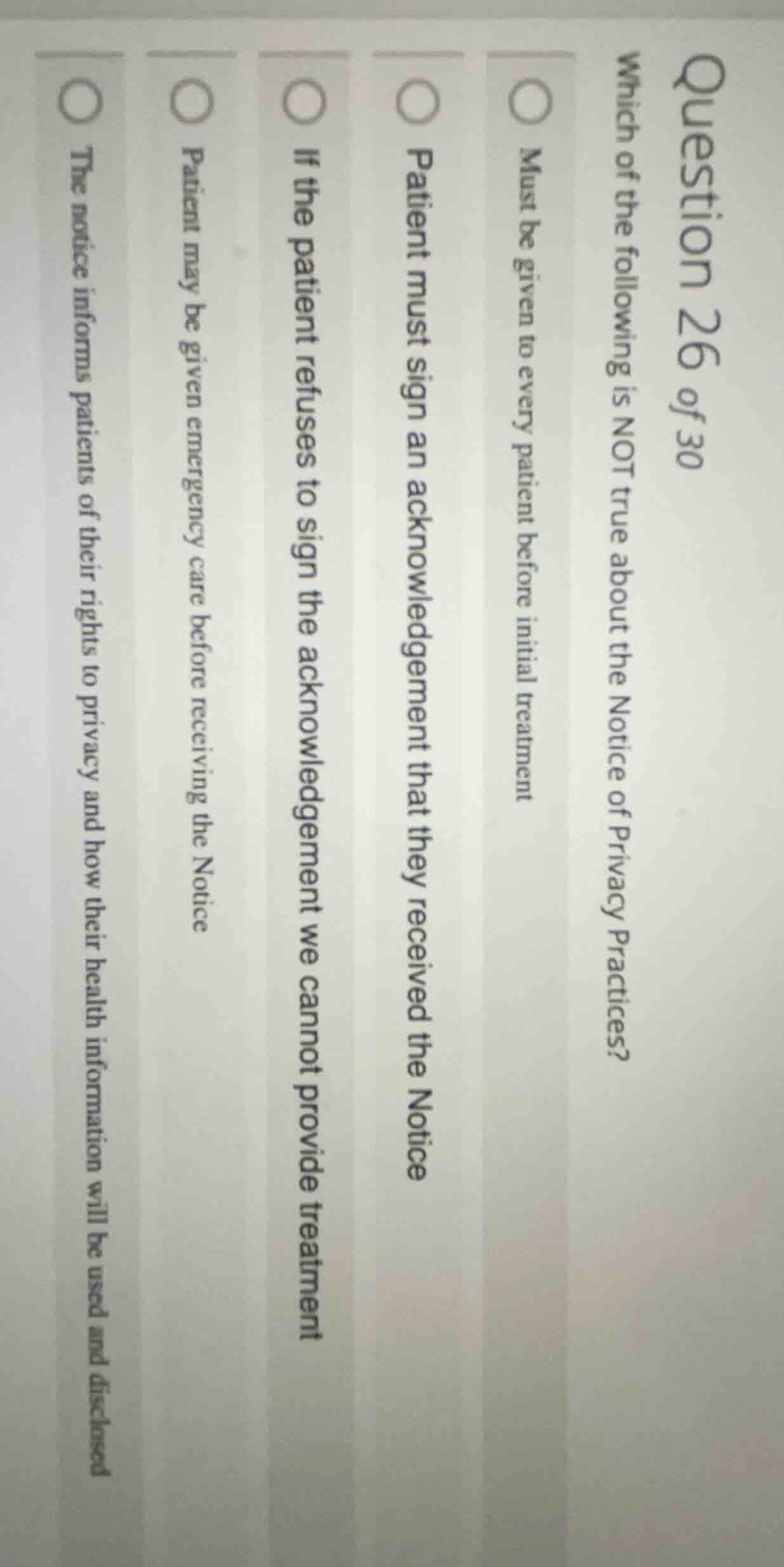 question 26 of 30 which of the following is not true about the notice o…