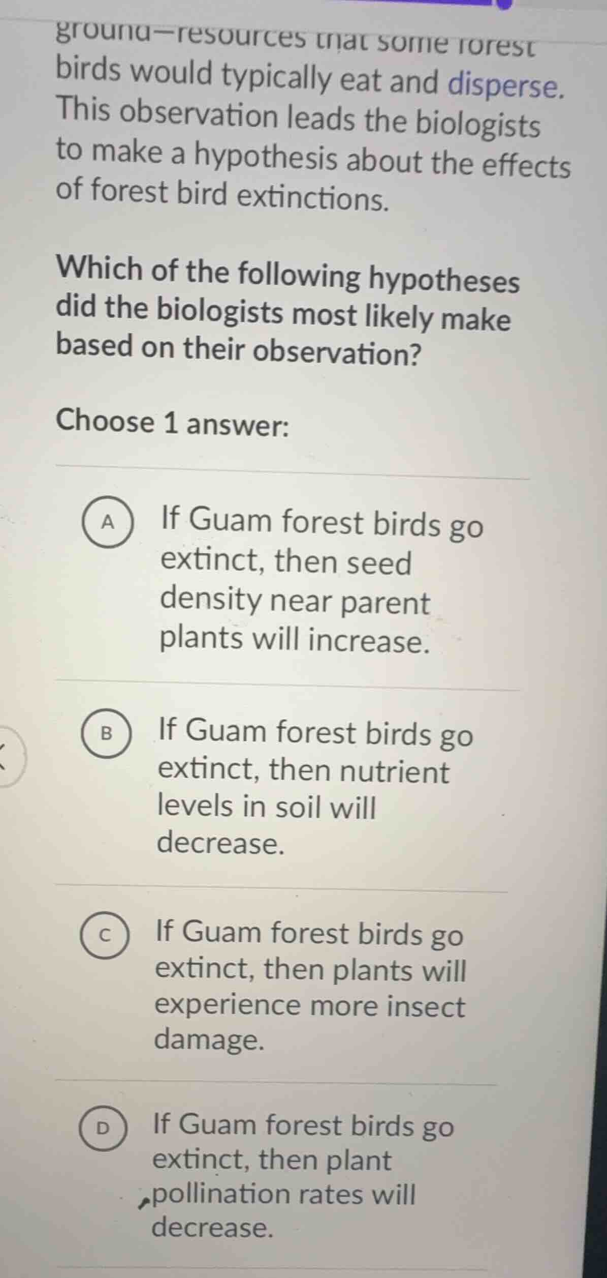 ground—resources that some forest birds would typically eat and dispers…