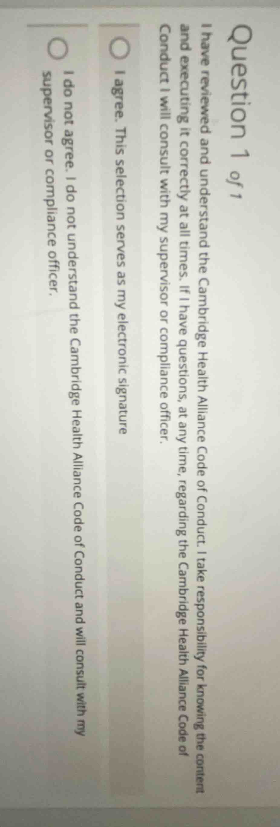 question 1 of 1 i have reviewed and understand the cambridge health all…