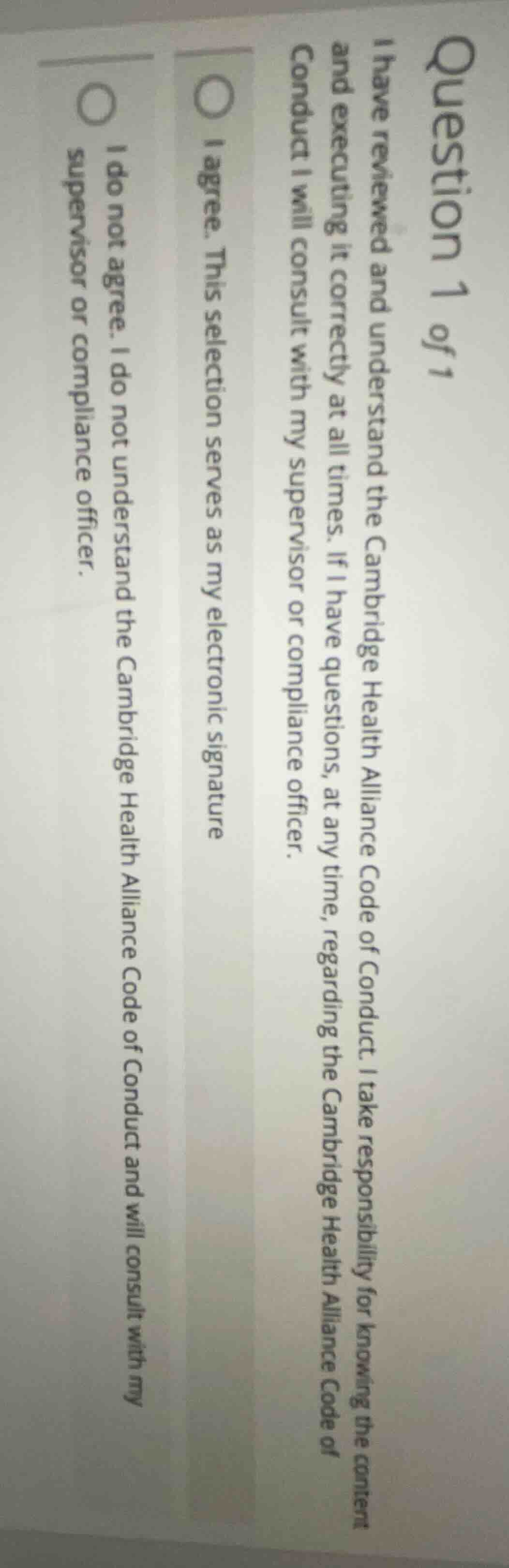 question 1 of 1 i have reviewed and understand the cambridge health all…