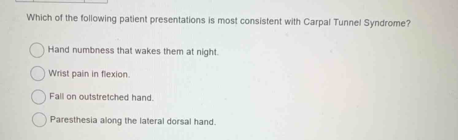 which of the following patient presentations is most consistent with ca…
