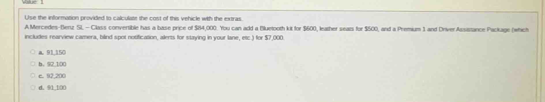use the information provided to calculate the cost of this vehicle with…