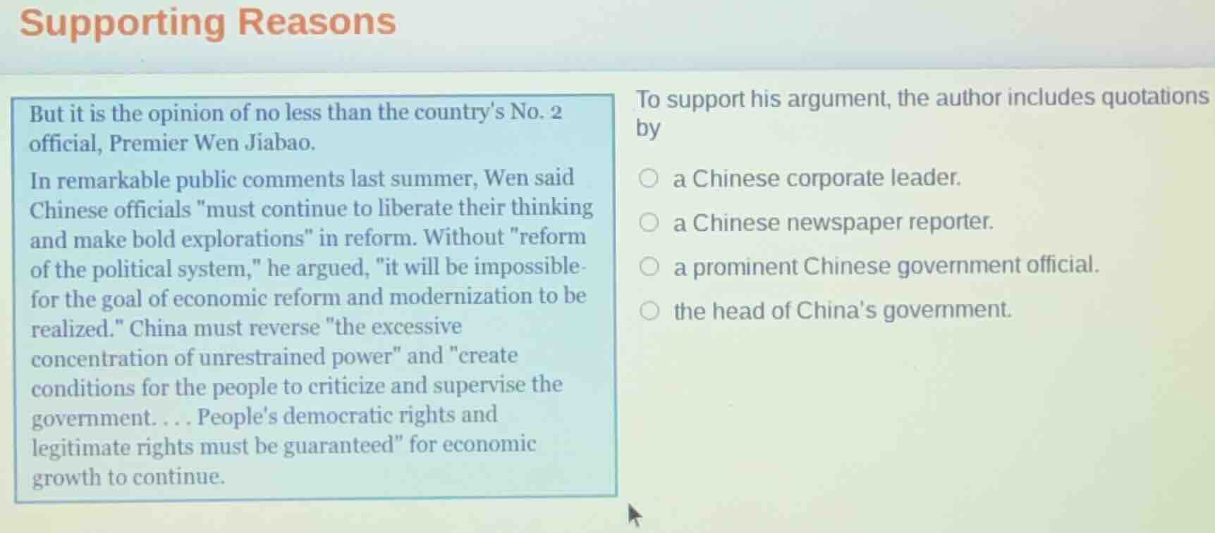 supporting reasons but it is the opinion of no less than the countrys n…