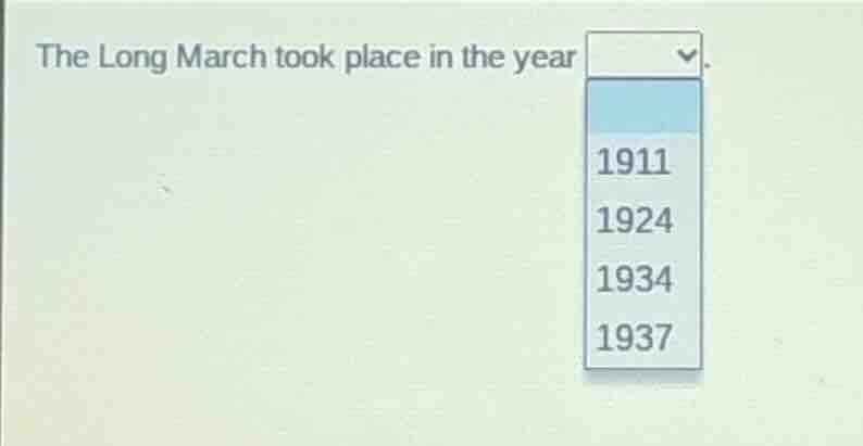 the long march took place in the year 1911 1924 1934 1937