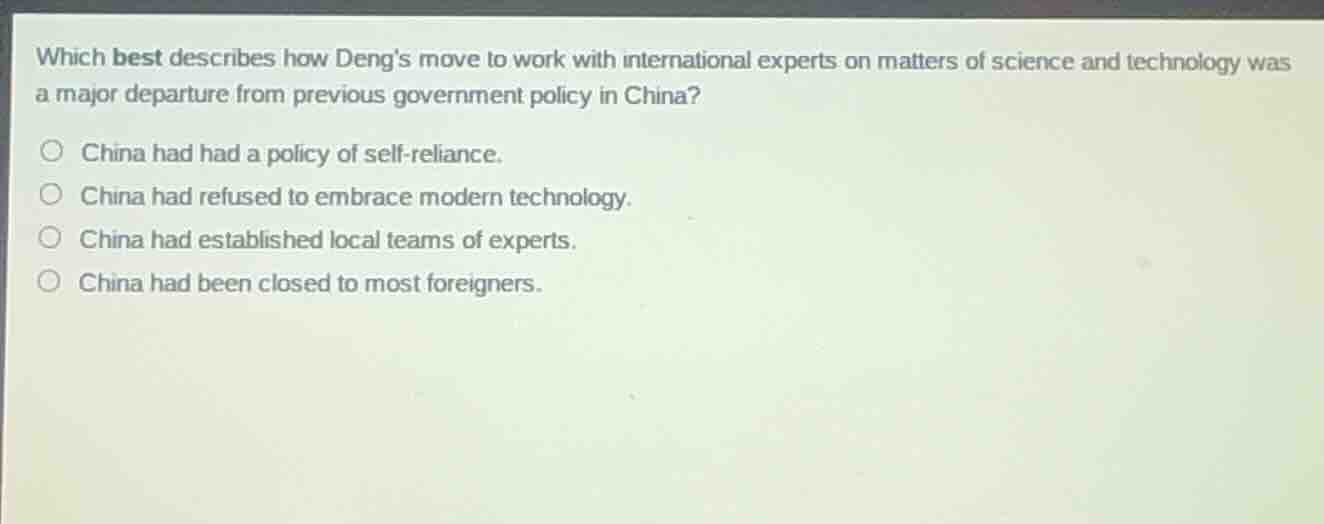 which best describes how dengs move to work with international experts …