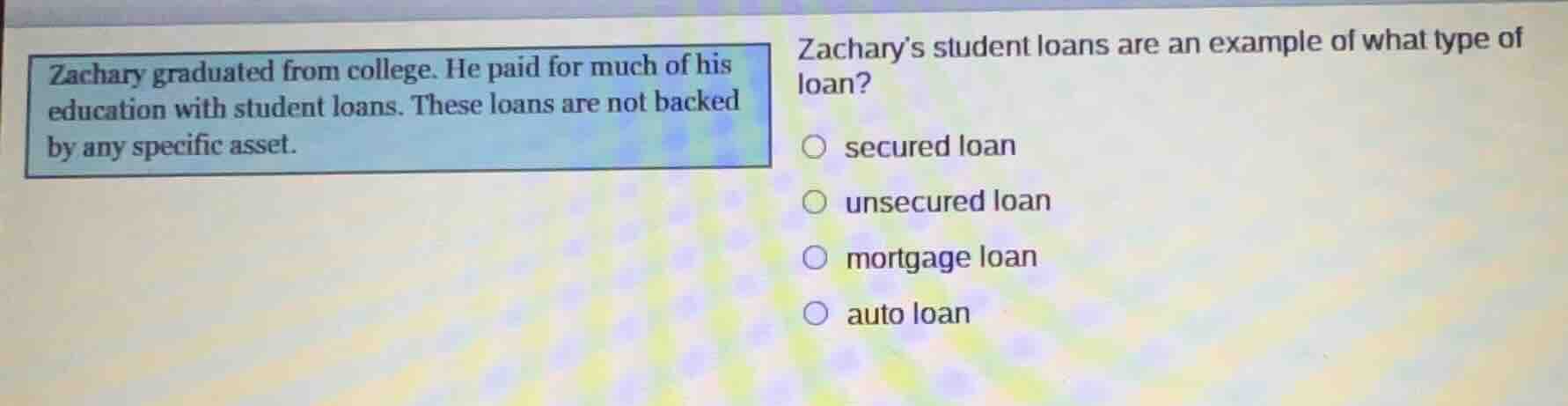 zachary graduated from college. he paid for much of his education with …