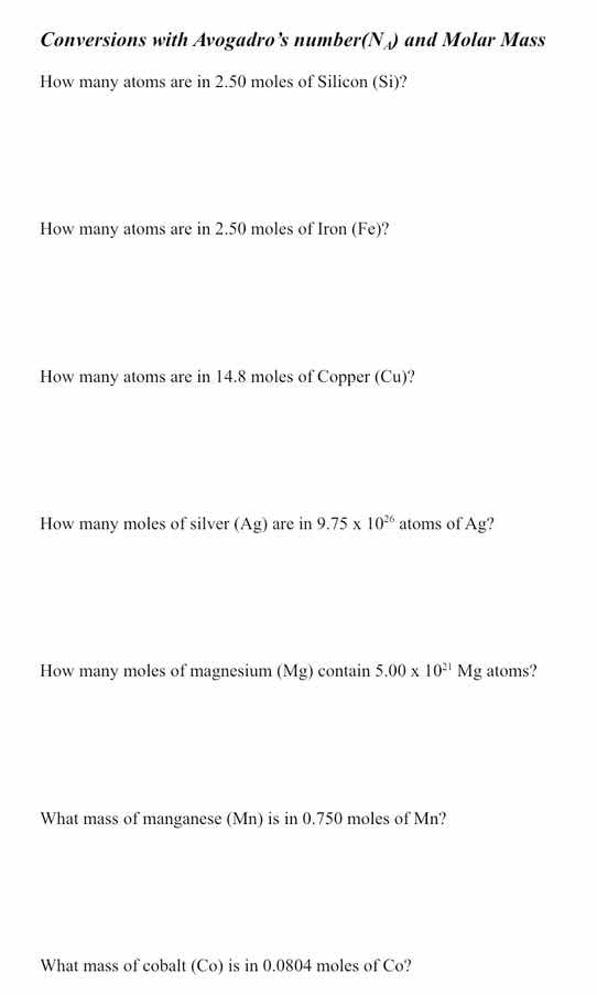 conversions with avogadros number($n_a$) and molar mass how many atoms …